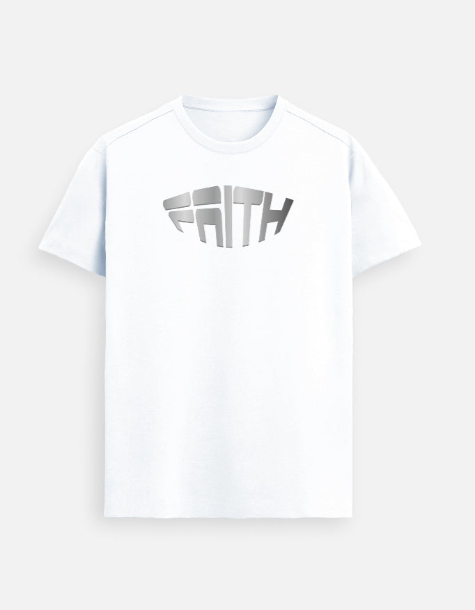 “Faith Unisex FeatherLite T-Shirt in White – 160 GSM Supima Cotton, soft, breathable Christian tee for men and women, made & packed in India by StyleYourFaith.”