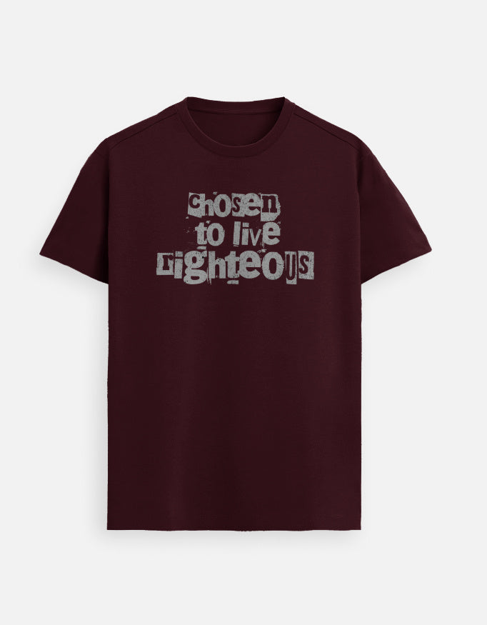 Chosen To Live Righteous Unisex FeatherLite T-Shirt in Maroon – Premium Faith-Based Clothing by StyleYourFaith