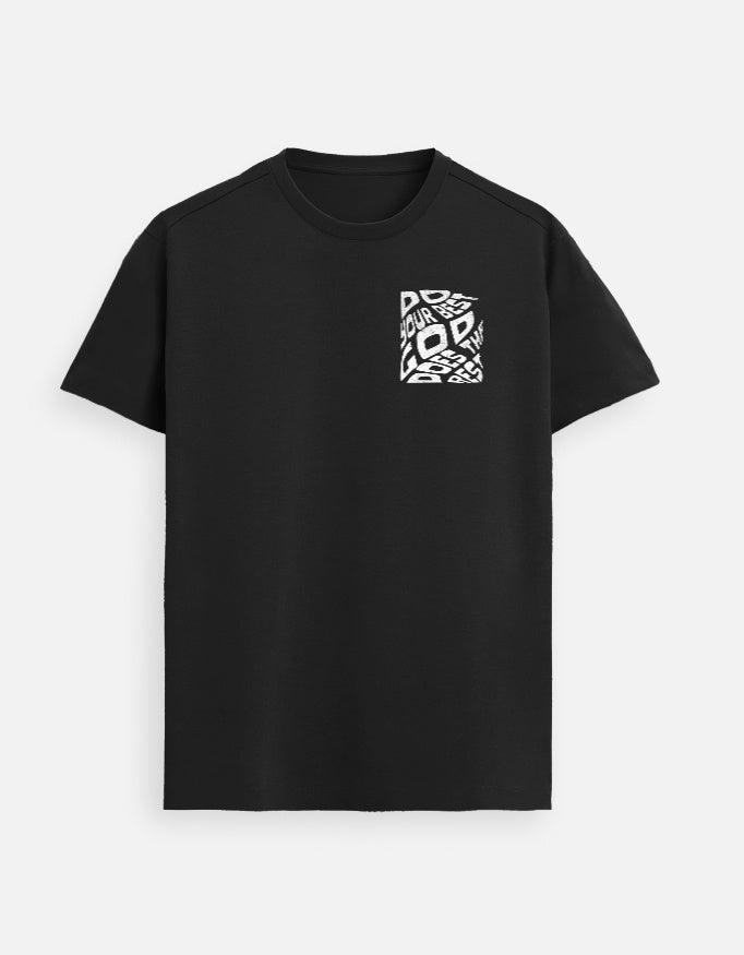 “Do Your Best GOD Does The Rest Unisex FeatherLite T-Shirt in Black – 160 GSM Supima Cotton, soft, breathable Christian tee for men and women, made & packed in India by StyleYourFaith.”