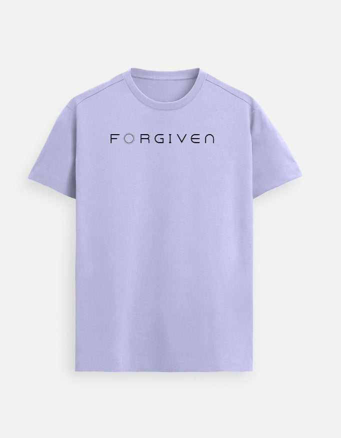 “Forgiven Unisex FeatherLite T-Shirt in Lavender – Premium 160 GSM Supima Cotton, soft and breathable Christian tee for men and women, made & packed in India by StyleYourFaith.”